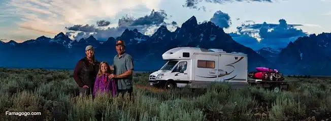 The Holcombe Family, their RV and kayaks! Photo Credit: Peter Holcombe Photography.com