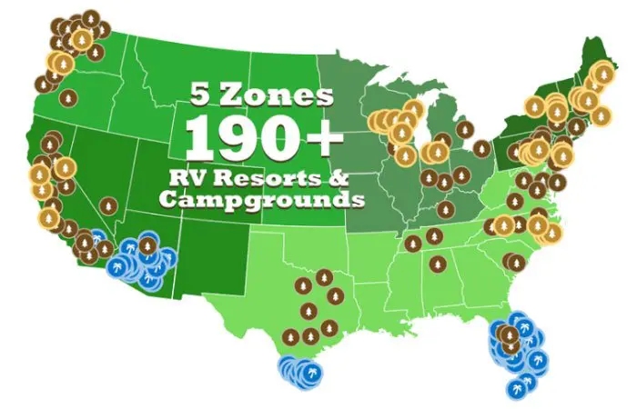 Encore Rv Resorts Map Access 110 Encore Rv Parks For $330 With Trails Collection From Thousand  Trails - Rv Love