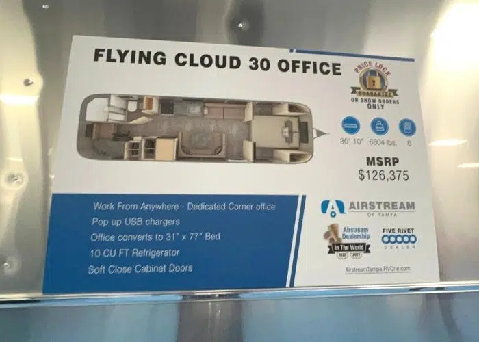 Airstream 30FB office floor plan