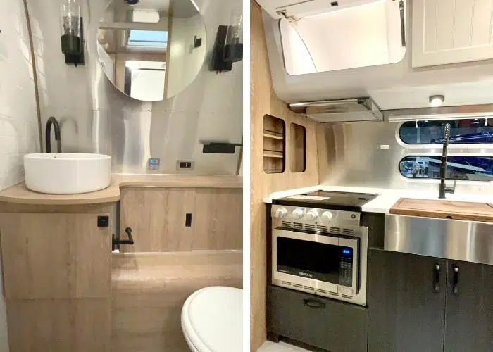 Airstream Pottery Barn bath and kitchen