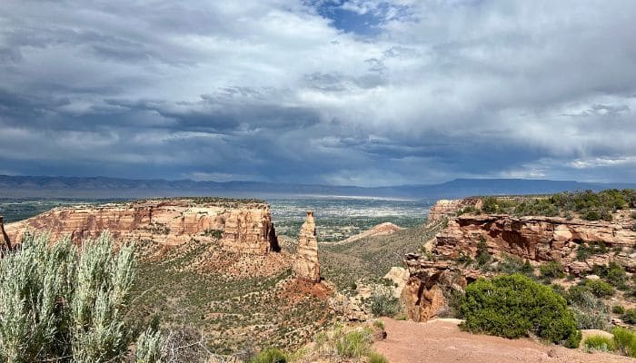 scenic view overlooking valley colorado national monument