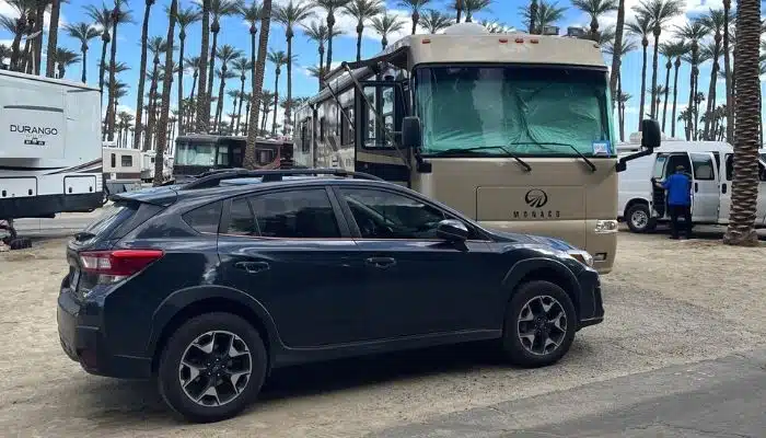 subaru Crosstek with Class A monaco