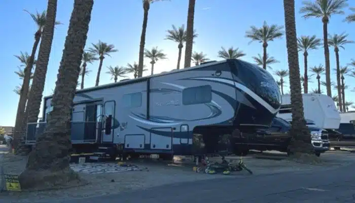 fifth wheel in rv site