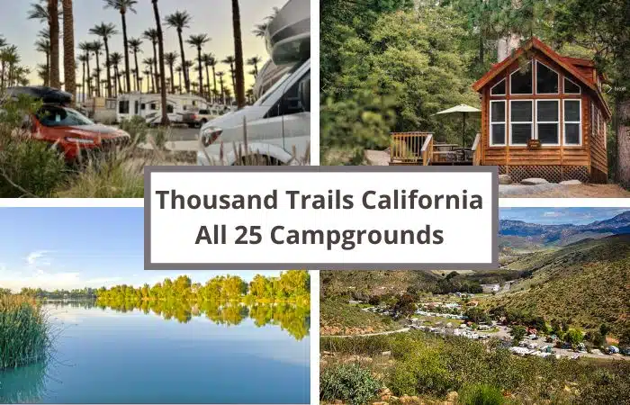 All 25 campgrounds thousand trails california collage