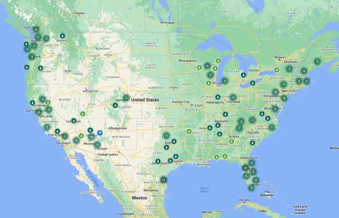 Nationwide TT campgrounds map