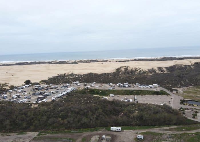 aerial view of full pacific dunes ranch campground