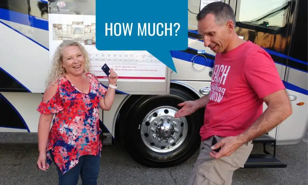 1250 x 750 marc and julie in front of rv holding credit card and empty pockets how much