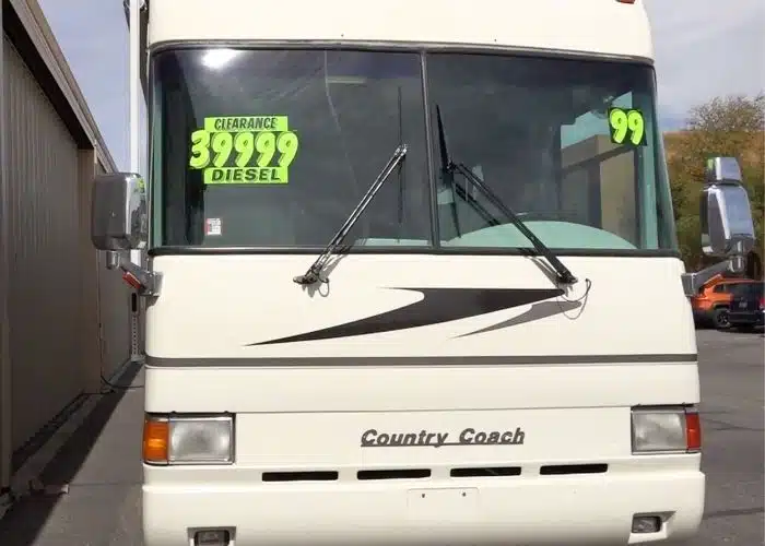 what's my rv worth? class a country coach diesel motorhome with $39999 price sticker