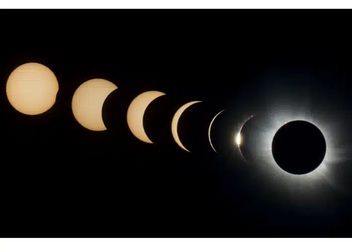 some phases of a total solar eclipse