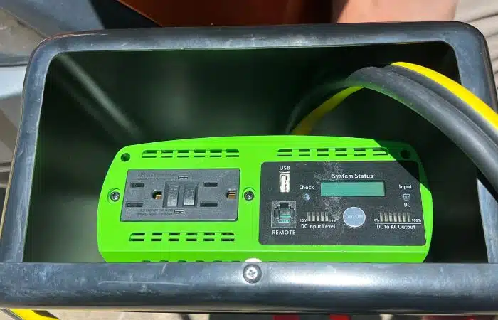 Inverter and control panel to monitor and plug in power