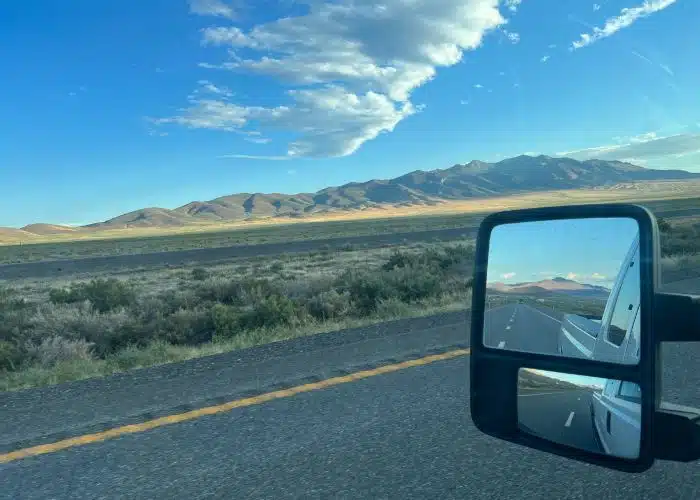 photo out driver window in truck i80