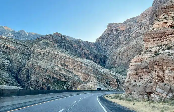Scenic canyon driving in Utah