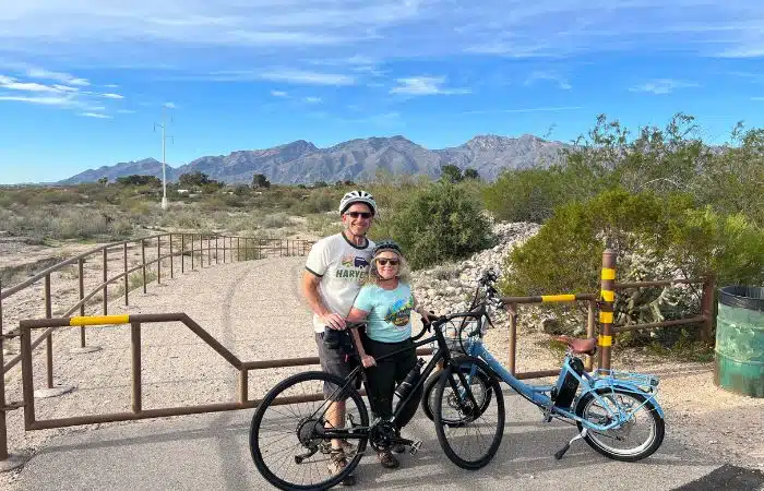 Marc and Julie at end of bike path in Tucson