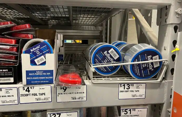 foil tape on store shelf